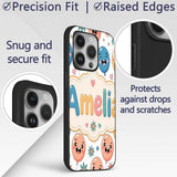 Cute Smiling Balloons Hearts and Stars Fun Party Custom Name Protective Phone Case Mobile Cover Durable Everyday Smartphone Shock Resistant
