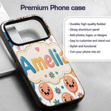 Cute Smiling Balloons Hearts and Stars Fun Party Custom Name Protective Phone Case Mobile Cover Durable Everyday Smartphone Shock Resistant