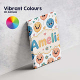 Personalised Name Cute Smiling Balloons Custom  Modern Room Accent Elegant Feature Canvas Wall Art Print Decor Picture Ready to Hang