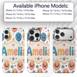 Cute Smiling Balloons Hearts and Stars Fun Party Custom Name Protective Phone Case Mobile Cover Durable Everyday Smartphone Shock Resistant