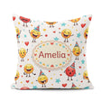 Custom Name Cute Happy Emoji Faces Party Hats Seamless Pattern Square Filled Cushion Throw Pillow Sofa Bed Home Decor Zip Washable UK Made