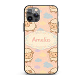 Cute Sheep Cloud Cartoon Farm Animal Pattern Cute Custom Name Protective Phone Case Mobile Cover Durable Everyday Smartphone Shock Resistant