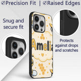 Cute Kawaii Bees Honeycomb Sweet Nature Seamless Custom Name Protective Phone Case Mobile Cover Durable Everyday Smartphone Shock Resistant