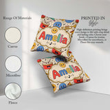 Custom Name Cute Musical Instruments Notes Cartoon Fun Seamless Square Filled Cushion Throw Pillow Sofa Bed Home Decor Zip Washable UK Made