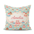 Custom Name Cake Tile Seamless Pattern Pastel Dessert Sweet Food Square Filled Cushion Throw Pillow Sofa Bed Home Decor Zip Washable UK Made