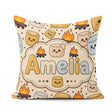 Custom Name Cute Campfire Smores Sweet Treat Seamless Pattern Square Filled Cushion Throw Pillow Sofa Bed Home Decor Zip Washable UK Made
