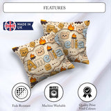 Custom Name Cute Campfire Smores Sweet Treat Seamless Pattern Square Filled Cushion Throw Pillow Sofa Bed Home Decor Zip Washable UK Made