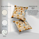 Custom Name Cute Campfire Smores Sweet Treat Seamless Pattern Square Filled Cushion Throw Pillow Sofa Bed Home Decor Zip Washable UK Made