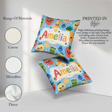Custom Name Kawaii Fruits Smoothie Strawberry Pineapple Seamless Square Filled Cushion Throw Pillow Sofa Bed Home Decor Zip Washable UK Made