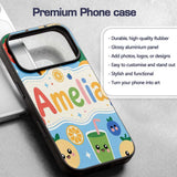 Cute Kawaii Fruits Smoothie Banana Strawberry Custom Name Protective Phone Case Mobile Cover Durable Everyday Smartphone Shock Resistant