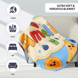 Cute Kawaii Fruits Juice Drink Strawberry Banana Orange Seamless  Personalised Custom Name Super Soft Fleece Blanket Bed Sofa Throw