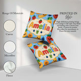 Custom Name Kawaii Fruits Juice Drink Strawberry Banana Seamless Square Filled Cushion Throw Pillow Sofa Bed Home Decor Zip Washable UK Made