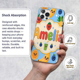 Cute Kawaii Fruits Juice Drink Strawberry Banana Custom Name Protective Phone Case Mobile Cover Durable Everyday Smartphone Shock Resistant