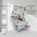 Custom Name Kawaii Planets Basketball Fun Space Seamless Pattern Square Filled Cushion Throw Pillow Sofa Bed Home Decor Zip Washable UK Made