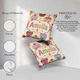 Custom Name Cute Birthday Cupcakes Sweet Treat Candles Seamless Square Filled Cushion Throw Pillow Sofa Bed Home Decor Zip Washable UK Made
