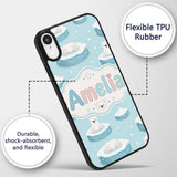 Cute Polar Bears on Ice Floes Arctic Winter Cute Custom Name Protective Phone Case Mobile Cover Durable Everyday Smartphone Shock Resistant