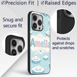 Cute Polar Bears on Ice Floes Arctic Winter Cute Custom Name Protective Phone Case Mobile Cover Durable Everyday Smartphone Shock Resistant