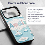 Cute Polar Bears on Ice Floes Arctic Winter Cute Custom Name Protective Phone Case Mobile Cover Durable Everyday Smartphone Shock Resistant