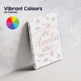 Personalised Name Soft Pink Watercolor Custom  Modern Room Accent Elegant Feature Canvas Wall Art Print Decor Picture Ready to Hang
