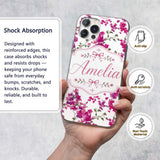 Vibrant Pink Bougainvillea Floral Vine Elegant Custom Name Protective Phone Case Mobile Cover Durable Everyday Smartphone Shock Resistant