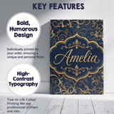 Personalised Name Luxury Gold Floral Vine Custom  Unique Gift Idea Elegant Feature Canvas Wall Art Print Decor Picture Ready to Hang