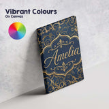 Personalised Name Luxury Gold Floral Vine Custom  Unique Gift Idea Elegant Feature Canvas Wall Art Print Decor Picture Ready to Hang