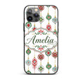 Festive Christmas Ornament Watercolor Hanging Custom Name Protective Phone Case Mobile Cover Durable Everyday Smartphone Shock Resistant