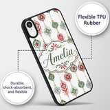 Festive Christmas Ornament Watercolor Hanging Custom Name Protective Phone Case Mobile Cover Durable Everyday Smartphone Shock Resistant