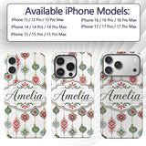 Festive Christmas Ornament Watercolor Hanging Custom Name Protective Phone Case Mobile Cover Durable Everyday Smartphone Shock Resistant