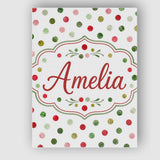 Personalised Name Watercolor Red Green Custom  Modern Room Accent Elegant Feature Canvas Wall Art Print Decor Picture Ready to Hang