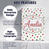 Personalised Name Watercolor Red Green Custom  Modern Room Accent Elegant Feature Canvas Wall Art Print Decor Picture Ready to Hang