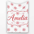 Minimal Red Snowflake Winter Holiday Seamless Pattern Lovely  Personalised Custom Name Super Soft Fleece Blanket Bed Sofa Throw