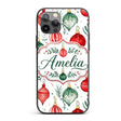 Watercolor Christmas Baubles Ornaments Festive Custom Name Protective Phone Case Mobile Cover Durable Everyday Smartphone Shock Resistant