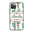 Watercolor Winter Berry Branches Printed Design Custom Name Protective Phone Case Mobile Cover Durable Everyday Smartphone Shock Resistant