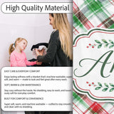 Watercolor Red Green Christmas Tartan Plaid Festive Seamless Pattern  Personalised Custom Name Super Soft Fleece Blanket Bed Sofa Throw