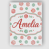 Personalised Name Watercolor Peppermint Custom  Modern Room Accent Elegant Feature Canvas Wall Art Print Decor Picture Ready to Hang
