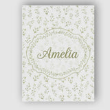 Personalised Name Delicate White Floral Custom  Modern Room Accent Elegant Feature Canvas Wall Art Print Decor Picture Ready to Hang