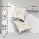 Custom Name Tiny Wildflower Scatter Soft Seamless Pattern Lovely Square Filled Cushion Throw Pillow Sofa Bed Home Decor Zip Washable UK Made