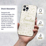 Tiny Wildflower Scatter Soft Botanical Seamless Custom Name Protective Phone Case Mobile Cover Durable Everyday Smartphone Shock Resistant