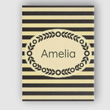 Personalised Name Bold Black and Yellow Custom  Modern Room Accent Elegant Feature Canvas Wall Art Print Decor Picture Ready to Hang