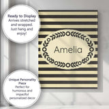 Personalised Name Bold Black and Yellow Custom  Modern Room Accent Elegant Feature Canvas Wall Art Print Decor Picture Ready to Hang