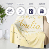 Cute Bumble Bee Flying Trail Minimal Seamless Pattern Lovely  Personalised Custom Name Super Soft Fleece Blanket Bed Sofa Throw