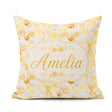 Custom Name Watercolor Honeycomb Hexagon Sweet Seamless Pattern Square Filled Cushion Throw Pillow Sofa Bed Home Decor Zip Washable UK Made
