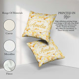 Custom Name Watercolor Honeycomb Hexagon Sweet Seamless Pattern Square Filled Cushion Throw Pillow Sofa Bed Home Decor Zip Washable UK Made