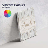 Personalised Name Weathered White Wooden Custom  Unique Gift Idea Elegant Feature Canvas Wall Art Print Decor Picture Ready to Hang