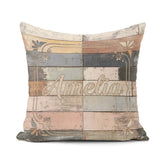 Custom Name Pastel Painted Wooden Plank Shabby Seamless Pattern Square Filled Cushion Throw Pillow Sofa Bed Home Decor Zip Washable UK Made