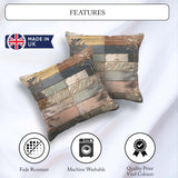 Custom Name Pastel Painted Wooden Plank Shabby Seamless Pattern Square Filled Cushion Throw Pillow Sofa Bed Home Decor Zip Washable UK Made