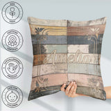 Custom Name Pastel Painted Wooden Plank Shabby Seamless Pattern Square Filled Cushion Throw Pillow Sofa Bed Home Decor Zip Washable UK Made