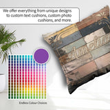 Custom Name Pastel Painted Wooden Plank Shabby Seamless Pattern Square Filled Cushion Throw Pillow Sofa Bed Home Decor Zip Washable UK Made