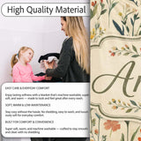 Elegant Vintage Floral Sprigs on Neutral Background Seamless Pattern  Personalised Custom Name Super Soft Fleece Blanket Bed Sofa Throw